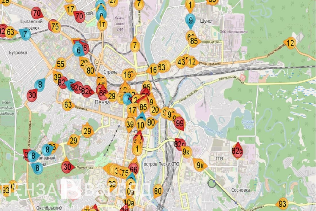 Карта пензы транспорт онлайн в реальном времени