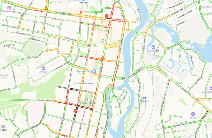 Схема движения в пензе на 9 мая