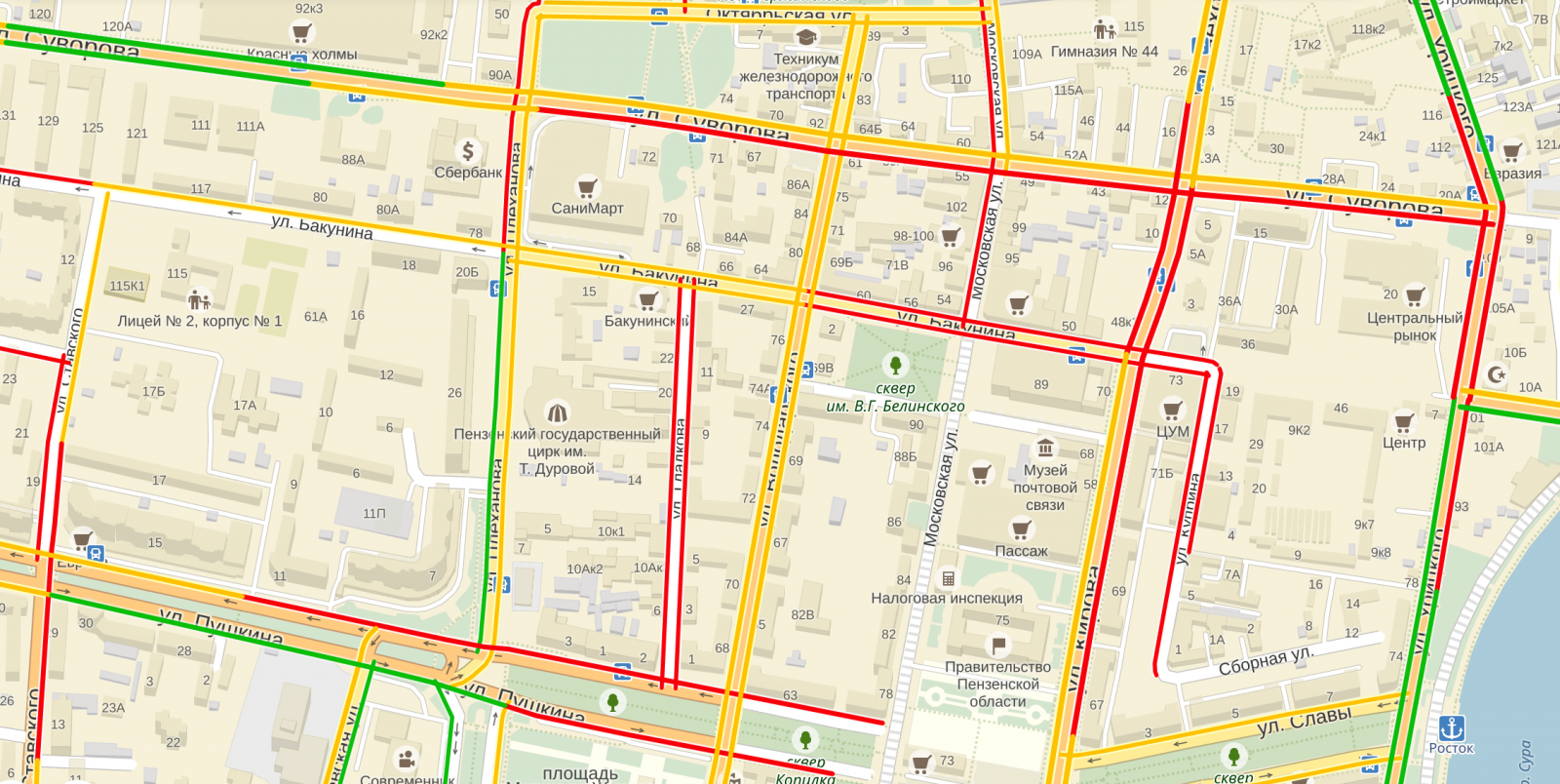 Московская горького саратов карта