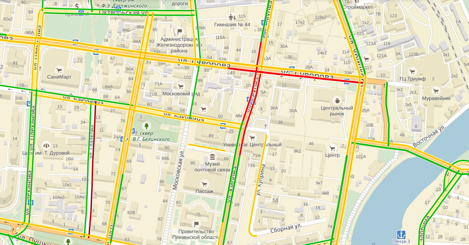 Знаки дорожного движения в пензе карта