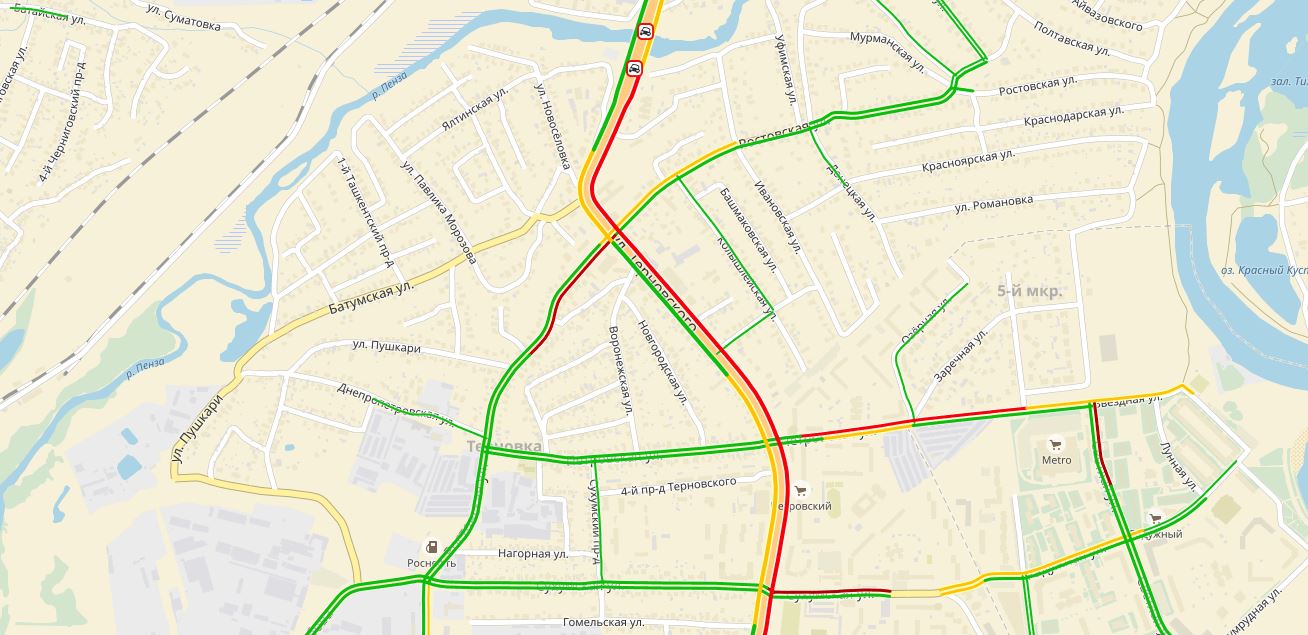 Карта терновки пенза