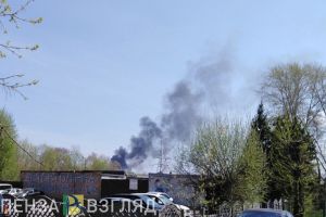 Для тушения огня у железнодорожной станции в Пензе был задействован пожарный поезд