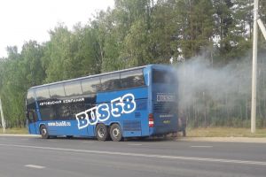 На трассе в Пензенской области загорелся рейсовый автобус