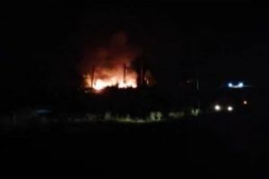 Жители Пензенской области сняли серьезный пожар в Грабово на видео