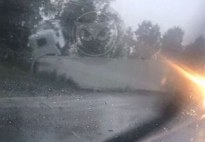 В Пензенской области улетела в кювет и перевернулась фура