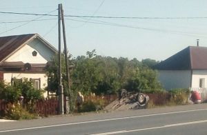 В Пензенской области опрокинулась машина с уснувшим водителем. Фото