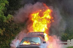 В Пензенской области загорелся легковой автомобиль
