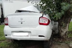 «Авто в банан завернуло». В Пензе «Яндекс.Такси» разворотило после столкновения с деревом