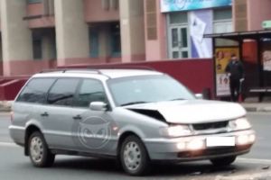 Два авто в Пензе устроили аварию на пешеходном переходе