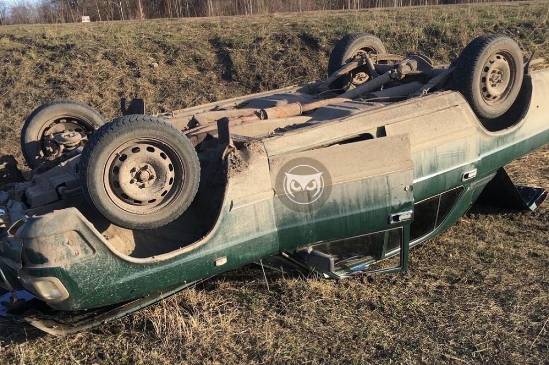 Под Пензой «Волга» вылетела в кювет и перевернулась. Фото