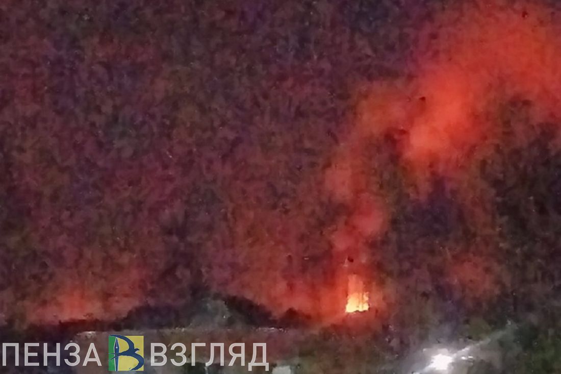 Ночью под Пензой девять пожарных тушили загоревшийся гараж
