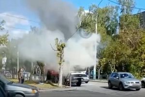 Появилось видео с места возгорания грузовика в Пензе