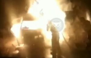 Опубликовано видео пылающей машины в пензенском районе Арбеково