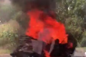 Вся машина в огне. Опубликовано видео с места смертельного ДТП в Пензенской области