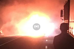 В Пензенской области пострадали водители загоревшегося микроавтобуса и кроссовера