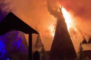 Появились первые кадры горящего ресторана «Засека» в Пензе