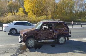 На пензенском участке трассы «Урал» в аварии смяло кузов «Нивы»