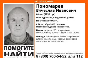 В Пензенской области пропал 68-летний Вячеслав Пономарев