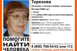 В неизвестном направлении ушла 82-летняя жительница Пензы