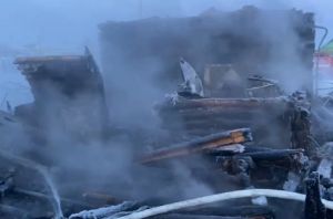 Появилось видео с места пожара, в котором погибли мать и сын из Пензенского района