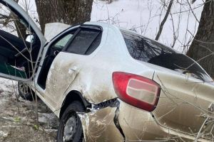 Под Пензой легковой автомобиль вылетел с трассы и разбился о дерево