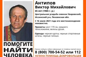 В Пензенской области разыскивают 65-летнего Виктора Антипова