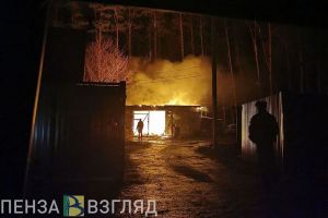 В селе под Пензой строение было уничтожено пожаром