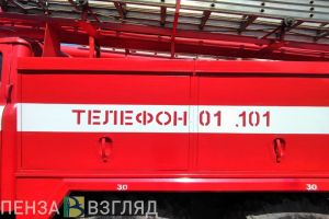 На границе города зареченские пожарные тушили возгорание в гаражном кооперативе