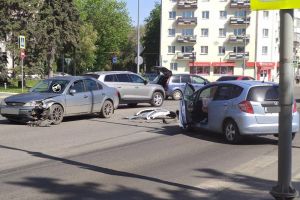 В центре Пензы произошло жесткое столкновение двух иномарок
