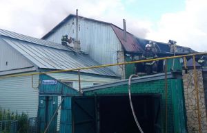 В Пензе около 40 человек тушили два дома на улице Огородной