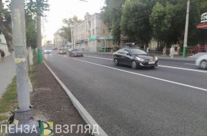 В верхней части улицы Кирова в Пензе нанесена разметка