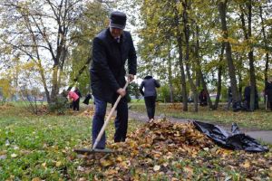 Мэр и глава города Пензы с коллегами убрались в сквере «Три гвоздики»