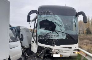Вышибло лобовое стекло. Появились фото с места ДТП с участием рейсового автобуса в Пензенской области