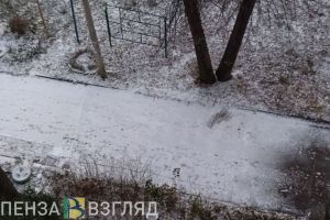 На улицы Пензы впервые этой осенью лег снег