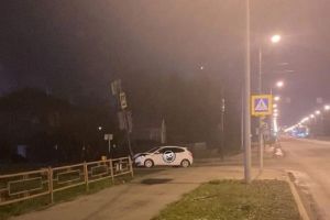 Ночью в Пензе иномарка врезалась в столб