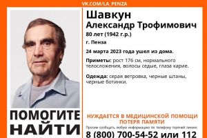В Пензе ищут 80-летнего Александра Шавкуна с потерей памяти