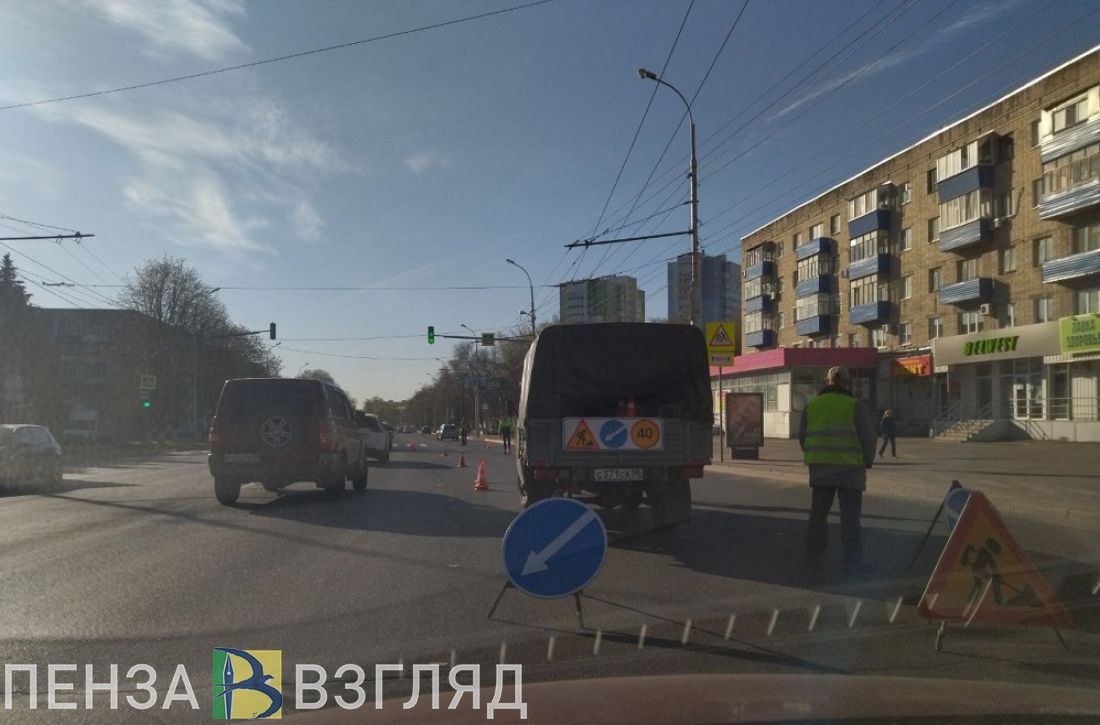 У Монумента воинской и трудовой Славы в Пензе начали наносить разметку