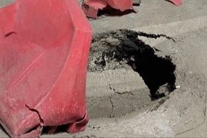 На новой дороге в Пензе провалился асфальт