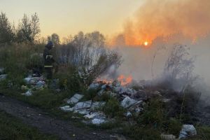 В селе Пензенского района воспламенился сухой мусор
