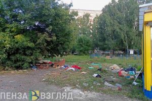 На Ульяновской улице в Пензе к детской площадке подступает свалка