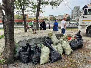 В Пензе собрали тонну мусора с берега Суры