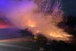 В Богословке возле кладбища произошел пожар