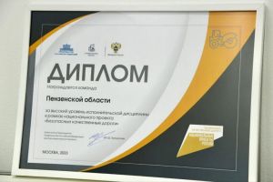 Пензенскую область наградили за нацпроект «Безопасные качественные дороги»