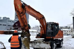 В Пензе благоустраивают территорию около строящегося цирка