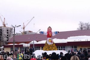 Появилось видео сжигания чучела на Масленицу в Пензе