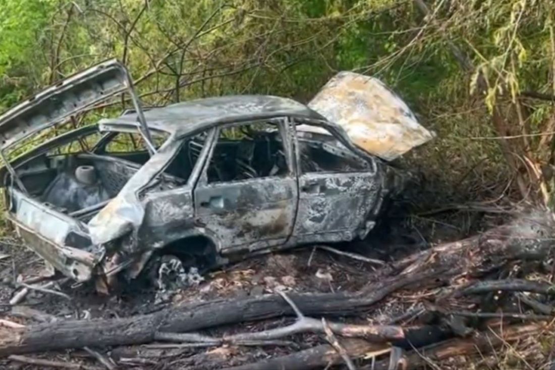 15-летний водитель и его пассажир оказались в горящей машине в Лунинском  районе