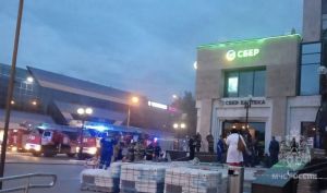 Появилось видео пожара в здании банка на ул. Суворова в Пензе