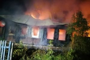 В Чаадаевке ночной пожар уничтожил два жилых дома