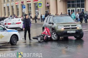 Появилось фото с места ДТП в центре Пензы