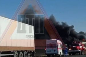 Появились подробности возгорания фуры в Городищенском районе